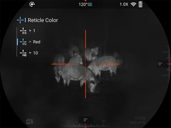 White hot thermal view of a wild hog in the field through an ATN thermal optic