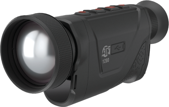 Hunter in the field using an ATN scope at dusk