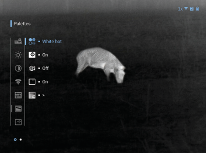White-hot thermal view of a wild hog in the field through an ATN thermal scope